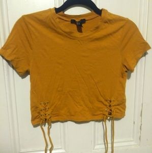 Mustard coloured crop top
